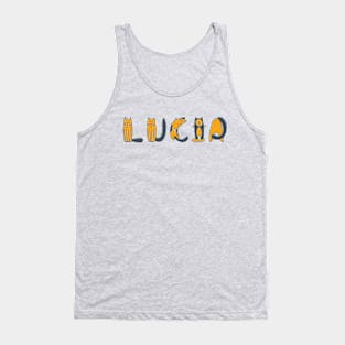 Lucia | Girl Name | Cat Lover | Cat Illustration Tank Top